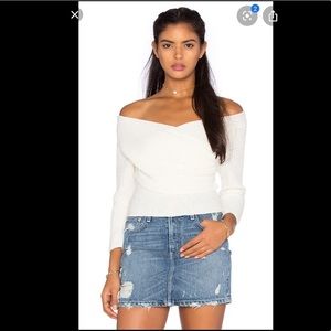 Line & Dot off shoulder cropped sweater size XS